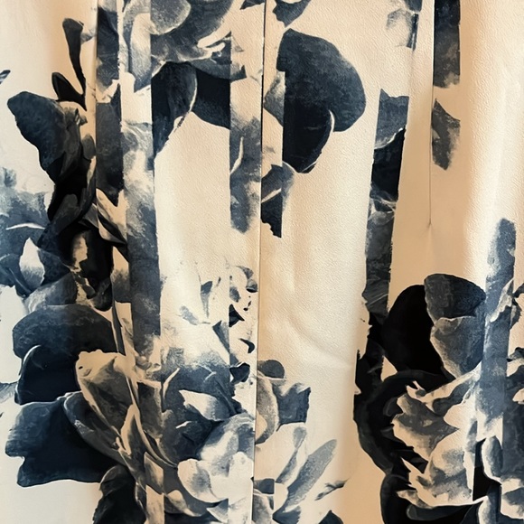 NWT Banana Republic Cap Sleeve Blue White Floral Work Sheath Mini Dress 0 - Picture 4 of 13